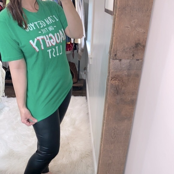 Holiday Time I can get you on the naughty list Christmas T-shirt size medium - Picture 2 of 5